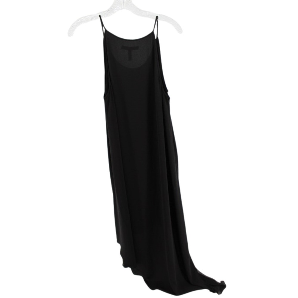 BCBGMAXAZRIA Maxi Dress Womens Medium Black Chiffon Spaghetti Strap Evening Form